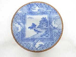 古伊万里　瀬戸印判手　山水九寸皿